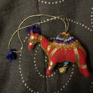 Festive Red Camel Ornament